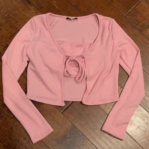 Pink tie too with matching top